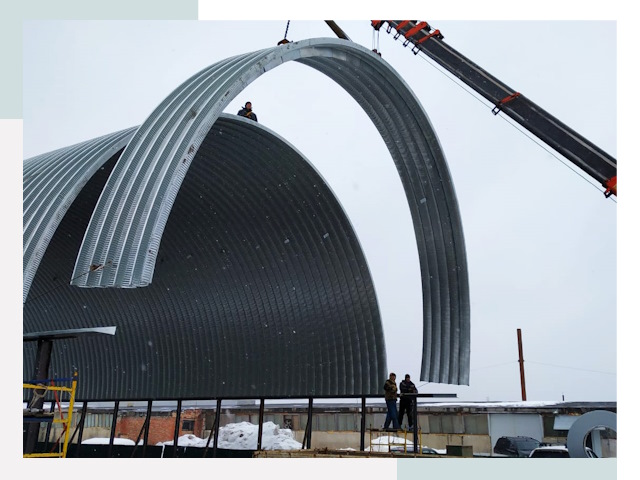 Полукруглые ангары в Тутаеве