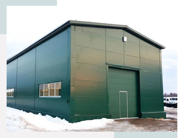 Двускатные ангары в Тутаеве